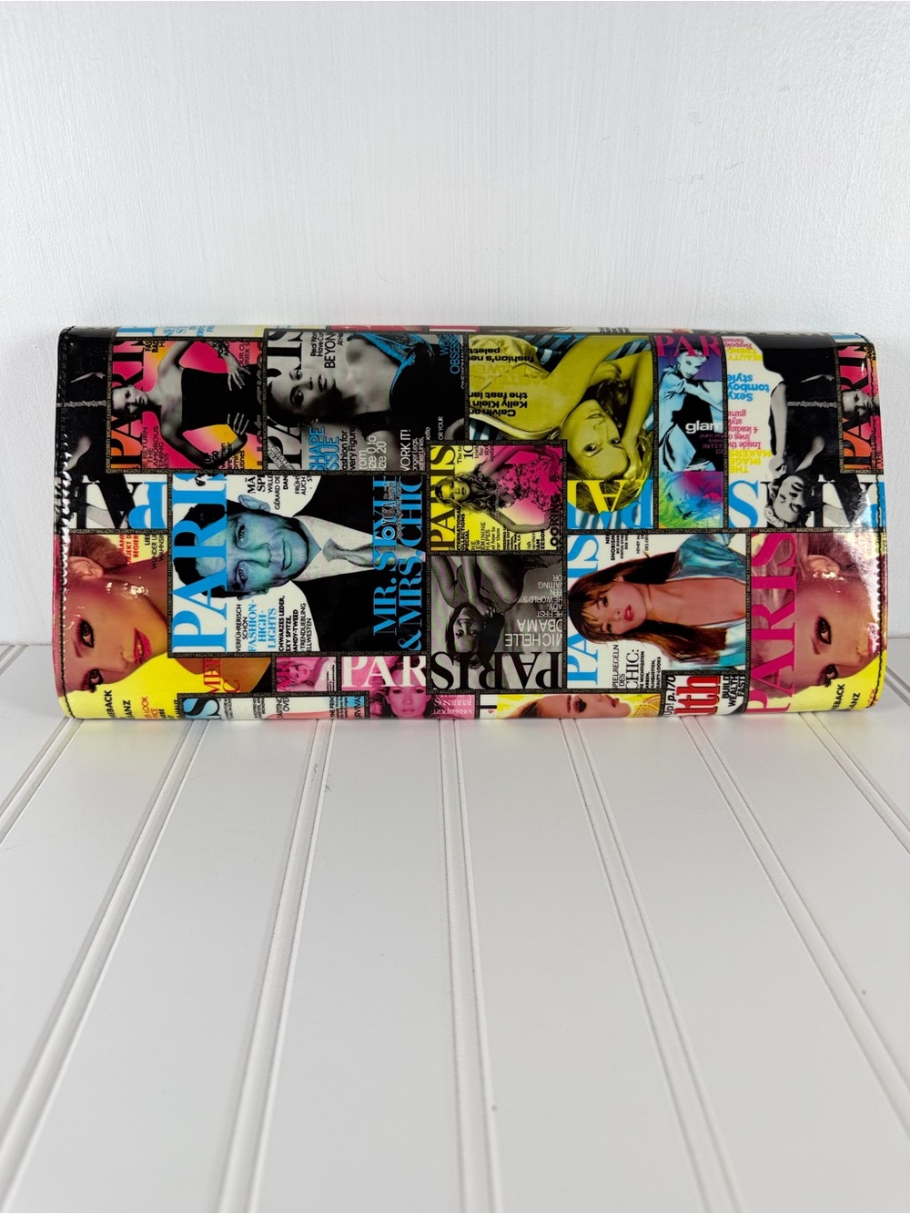 Envelope Clutch Purse Retro Vintage Paris Magazine Cover Pop-Art Bag - Picture 3 of 9